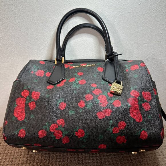 Michael Kors Rose Hayes Duffle Satchel Crossbody - Picture 4 of 10